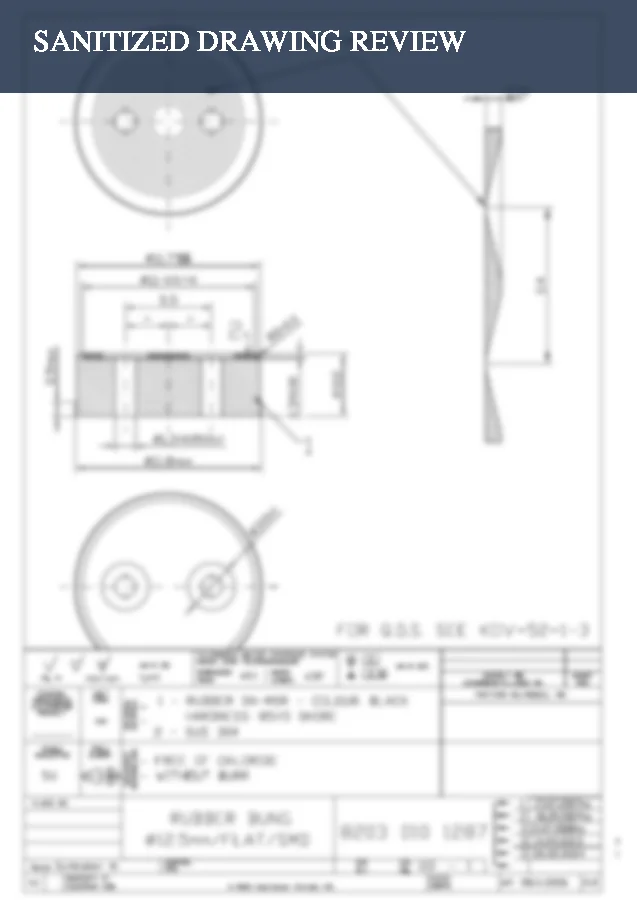 Sanitized rubber metal inlay drawing review
