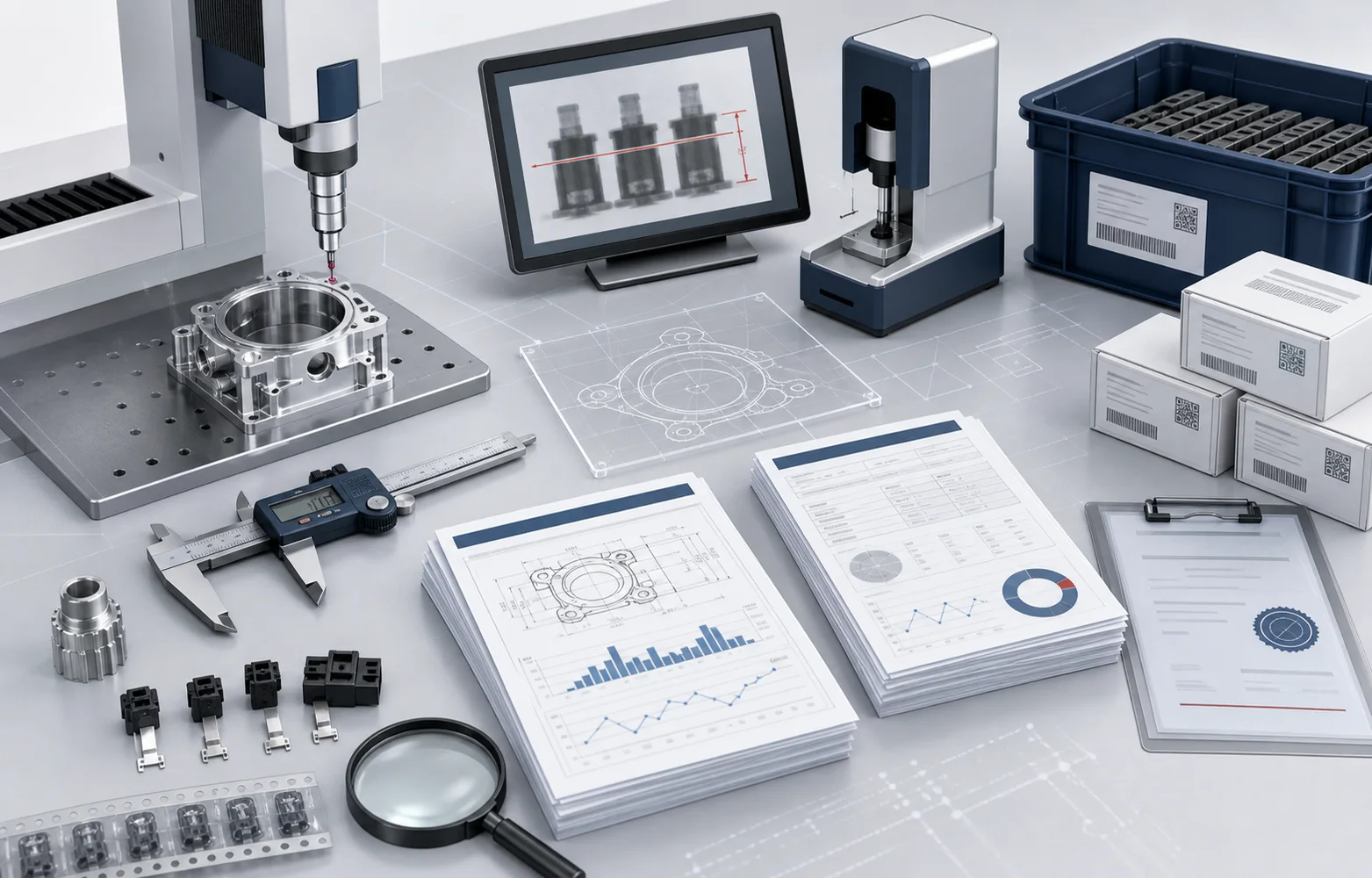 Quality inspection and documentation illustration