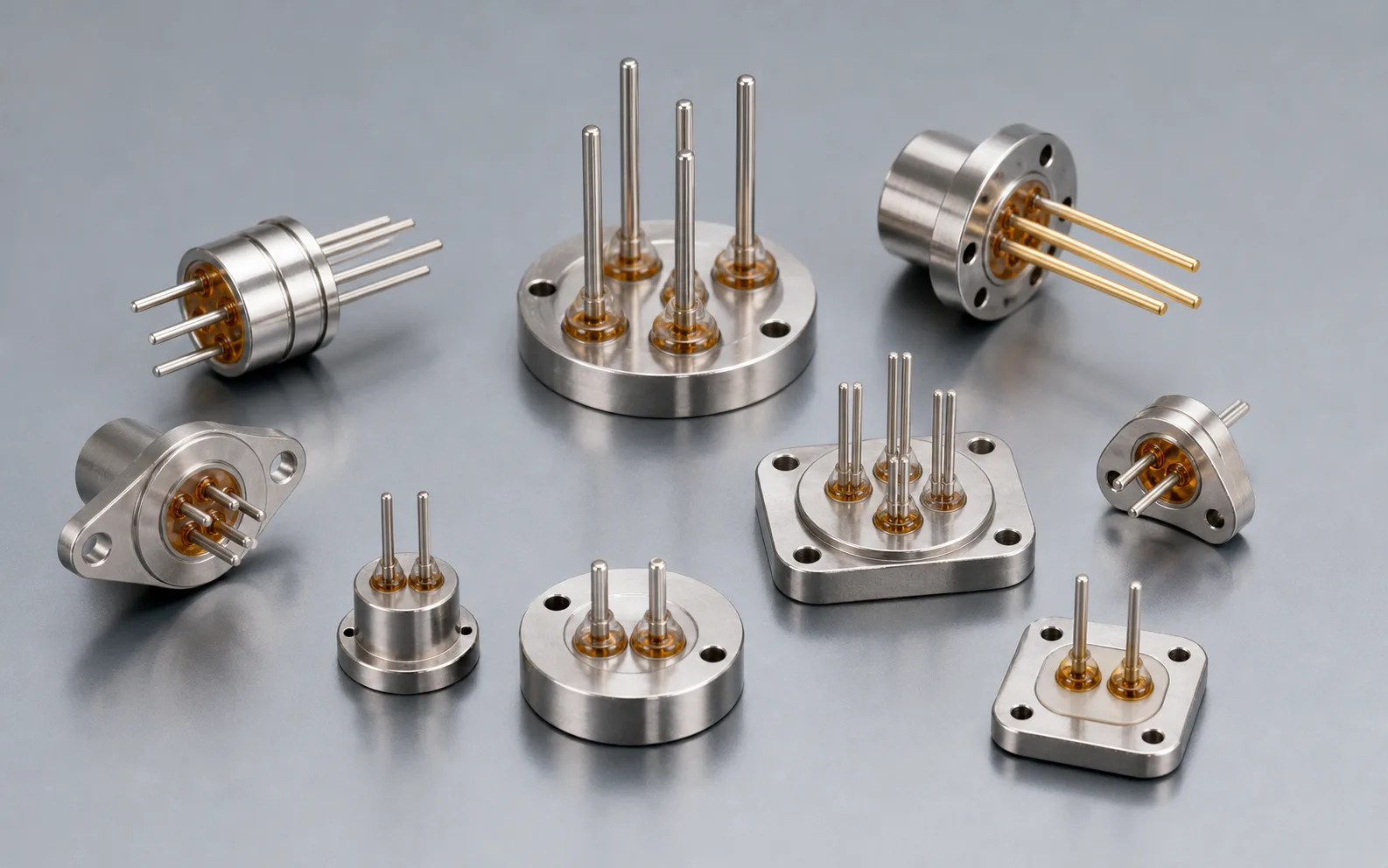 Glass-to-metal sealed feedthrough components